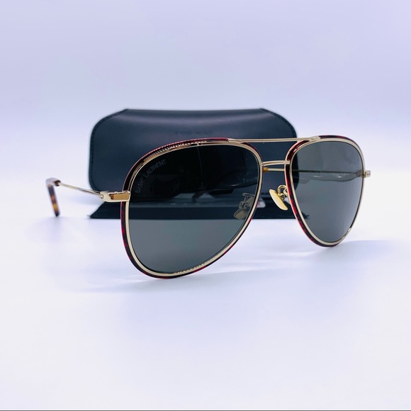 Saint Laurent SL294 Aviator Sunglasses Havana Gold - Picture 7 of 16